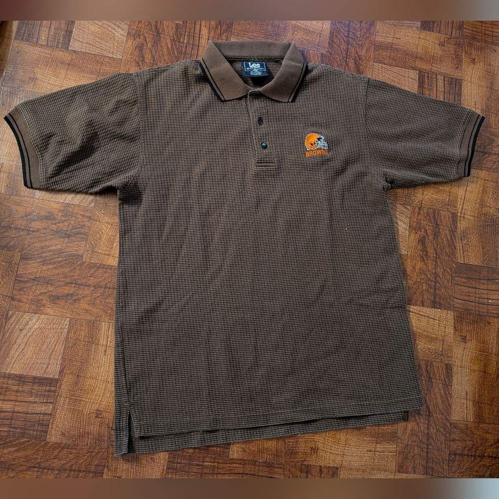 Vintage Lee Sport Cleveland Browns NFL Men's Polo Short Sleeve Shirt Medium